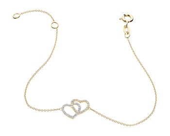 Zlatý náramek s diamanty - 0,10 ct - ryzost 585