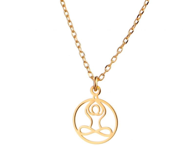 Pozlacený stříbrný náhrdelník - jóga