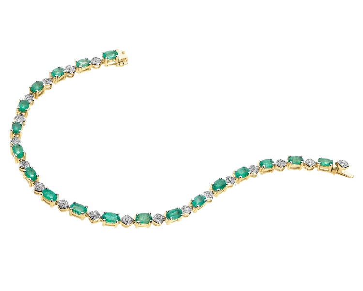 14 K Rhodium-Plated Yellow Gold Bracelet - fineness 14 K