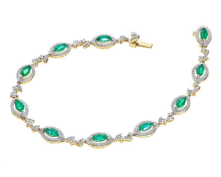 14 K Rhodium-Plated Yellow Gold Bracelet - fineness 14 K