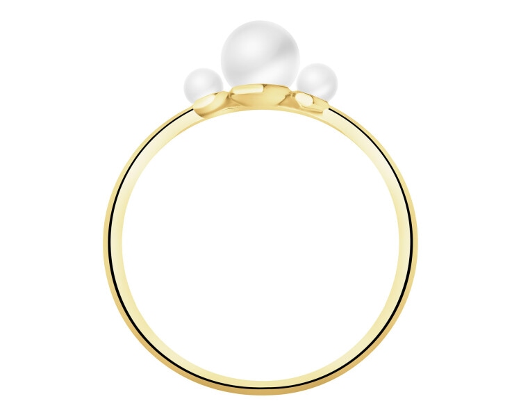 8 K Yellow Gold Ring with Pearl
