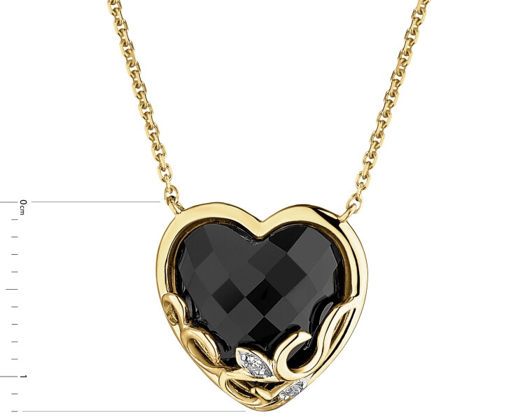 14 K Rhodium-Plated Yellow Gold Necklace - fineness 14 K