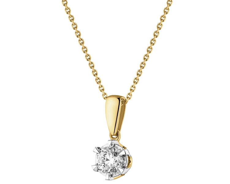 Přívěsek ze žlutého a bílého zlata s briliantem - 0,23 ct - ryzost 585