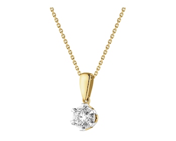 Přívěsek ze žlutého a bílého zlata s briliantem - 0,23 ct - ryzost 585