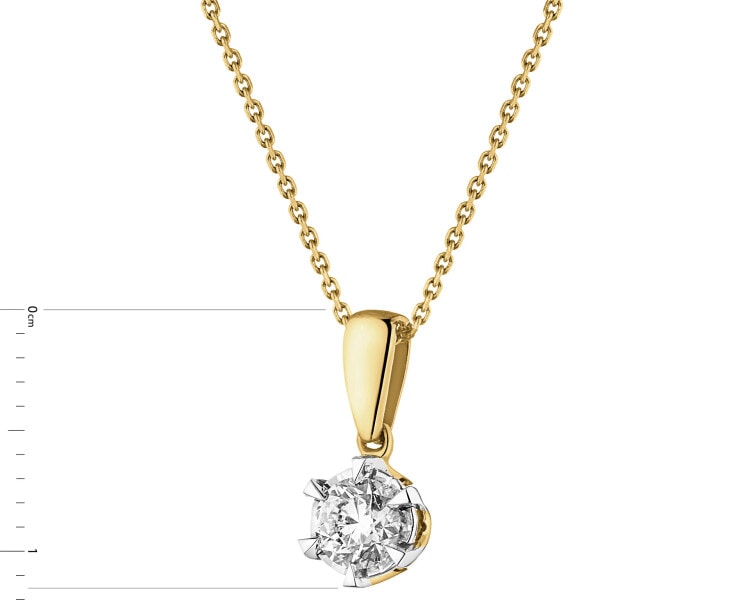 Přívěsek ze žlutého a bílého zlata s briliantem - 0,23 ct - ryzost 585
