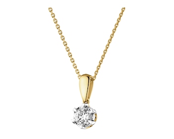 Přívěsek ze žlutého a bílého zlata s briliantem - 0,18 ct - ryzost 585