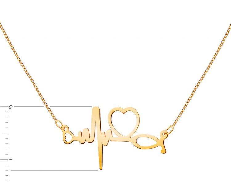 Zlatý náhrdelník, anker - srdce, EKG