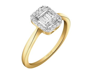 Zlatý prsten s diamanty - 0,21 ct - ryzost 585