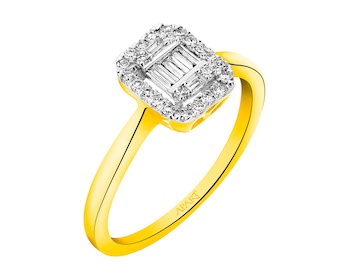 Zlatý prsten s diamanty 0,21 ct - ryzost 585