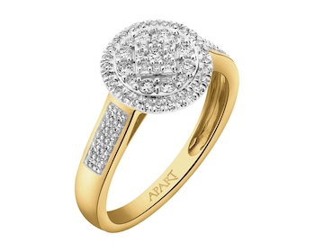 Zlatý prsten s diamanty - 0,33 ct - ryzost 585