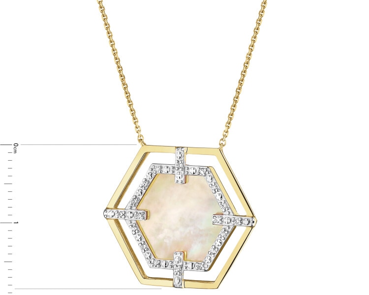 14 K Rhodium-Plated Yellow Gold Necklace - fineness 14 K