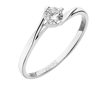 White gold ring with brilliant 0,25 ct - fineness 14 K
