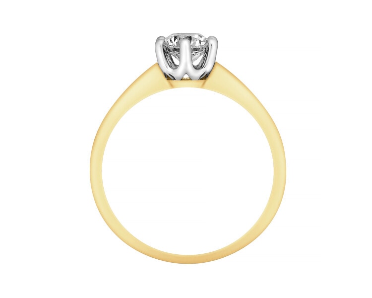 14ct Yellow Gold Ring with Diamond - 0,50 ct - fineness 14 K
