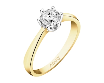Prsten ze žlutého zlata s briliantem - SI1/H - 0,50 ct - ryzost 585
