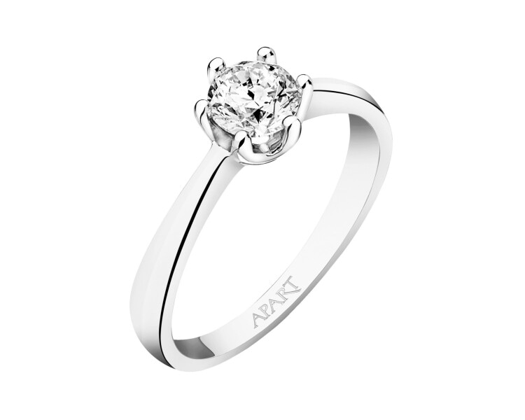 Prsten z bílého zlata s briliantem - SI1/H - 0,50 ct - ryzost 585