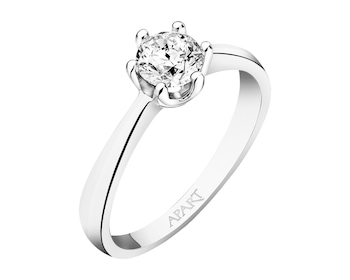 Prsten z bílého zlata s briliantem - SI1/H - 0,50 ct - ryzost 585