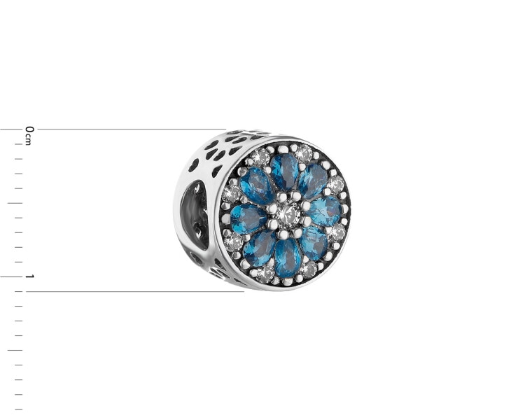 Stříbrný přívěsek beads se zirkony - květ