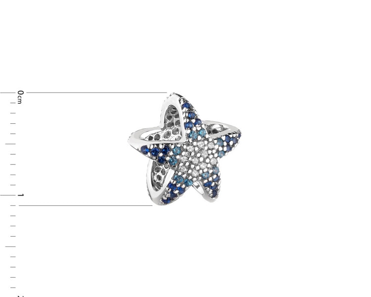 Stříbrný přívěsek beads se zirkony - hvězdice