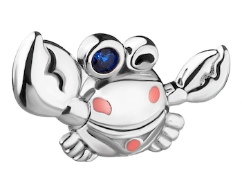 Zawieszka srebrna beads z cyrkonią - krab