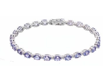 Bransoletka z białego złota z brylantami i tanzanitami - próba 585