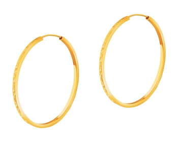 Zlaté náušnice - kruhy, 33 mm