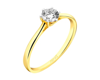 Prsten ze žlutého zlata s briliantem 0,44 ct - ryzost 585