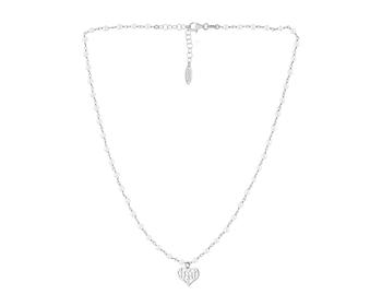 Naszyjnik srebrny z masą perłową - serce