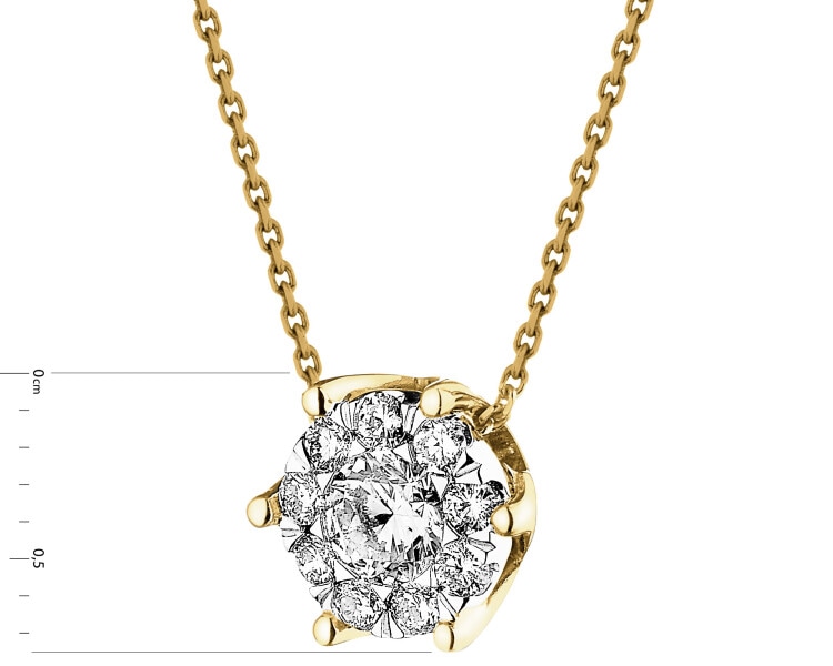585 Yellow And White Gold Plated Necklace - 0,38 ct - fineness 585