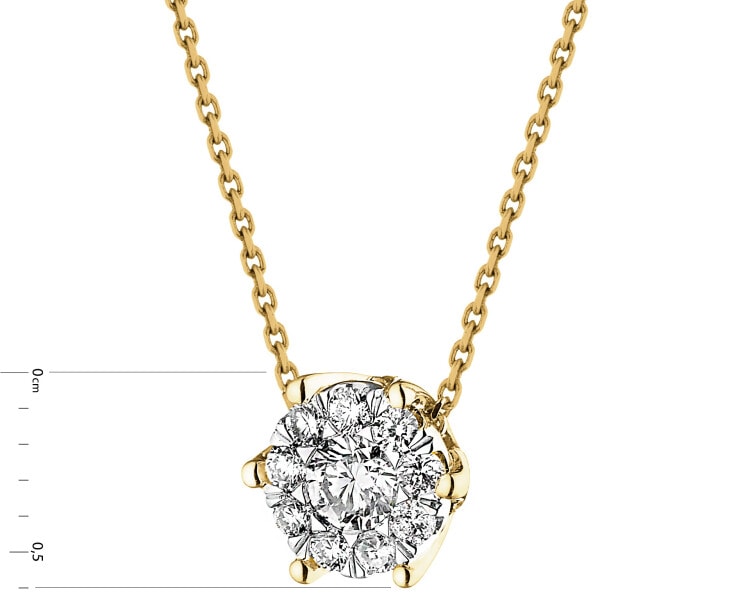 Náhrdelník ze žlutého a bílého zlata s brilianty - 0,22 ct - ryzost 585