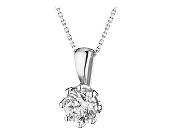 Zawieszka z białego złota z brylantem 0,50 ct - próba 585