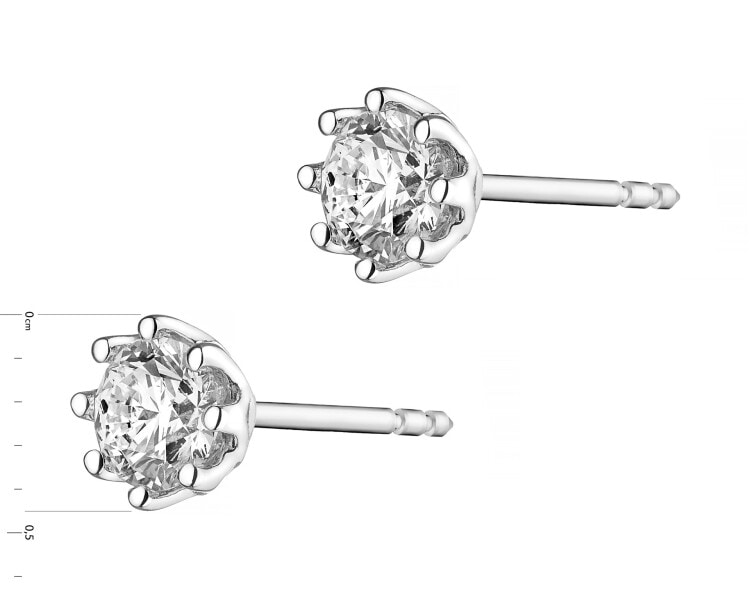 Náušnice z bílého zlata s brilianty - 0,40 ct - ryzost 585