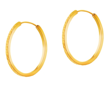 Złote kolczyki szarnir - koła, 23 mm