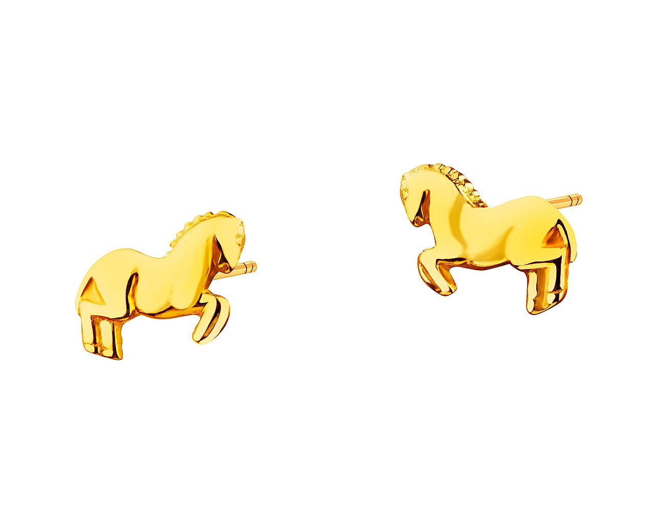 Złote kolczyki - konie