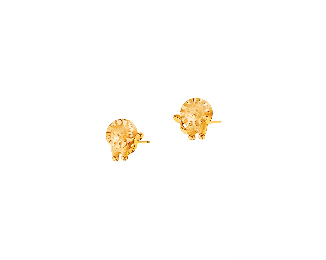 Złote kolczyki - lwy