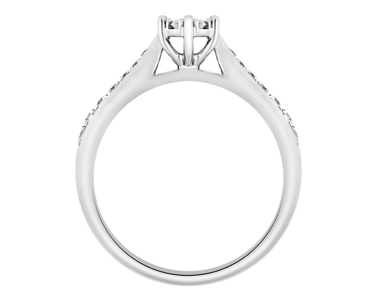 White gold ring with diamonds - 0,25 ct - fineness 14 K