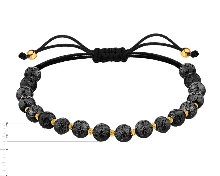 Bransoletka z tworzywa sztucznego i elementami z żółtego złota - kulki