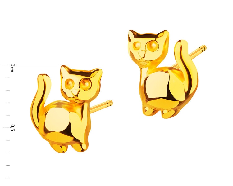 Złote kolczyki - koty