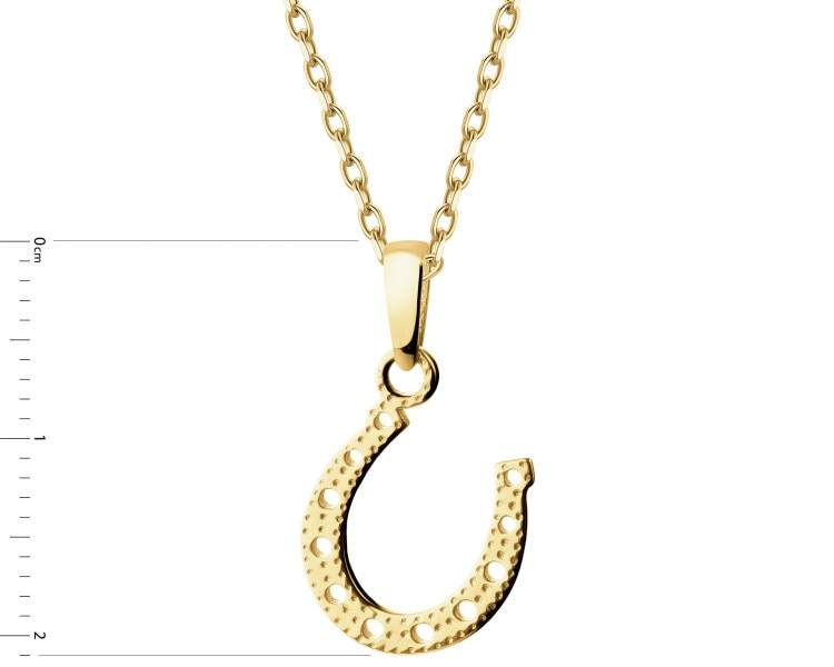 8ct Yellow Gold Pendant - Horseshoe