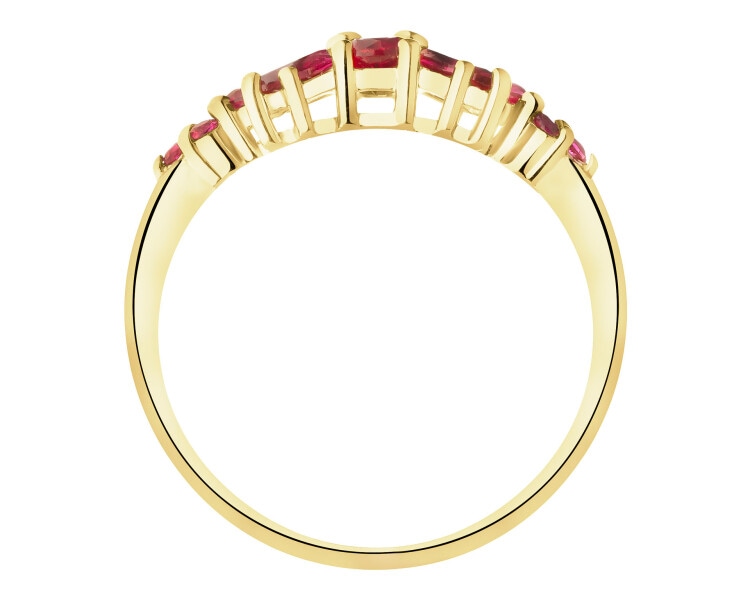 8 K Yellow Gold Ring with Synthetic Ruby