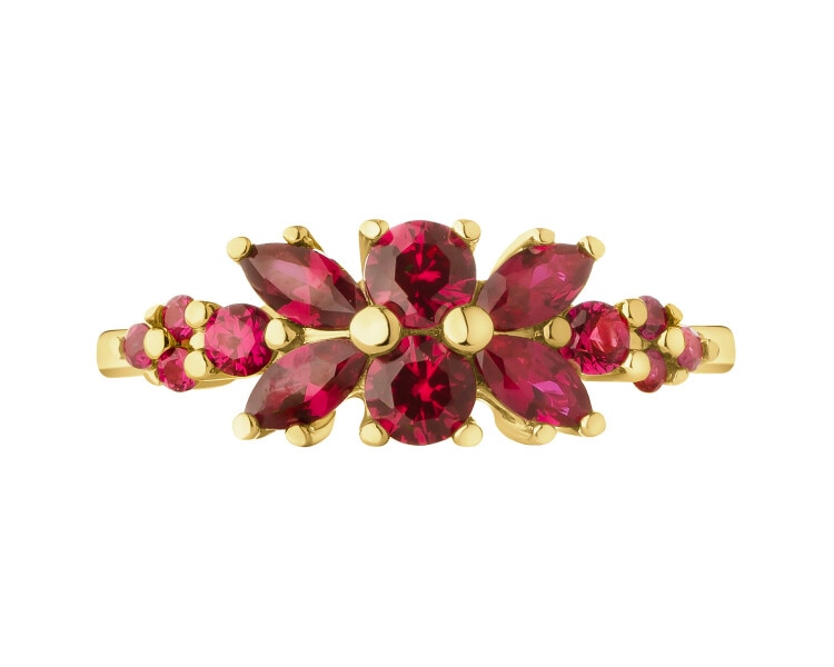 8 K Yellow Gold Ring with Synthetic Ruby