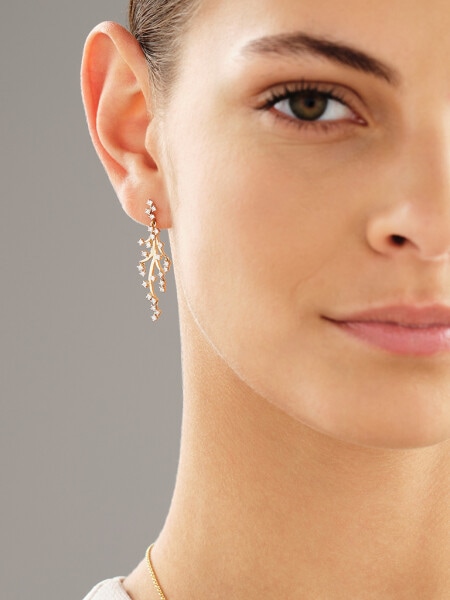 Yellow gold earrings with brilliants 0,81 ct - fineness 14 K