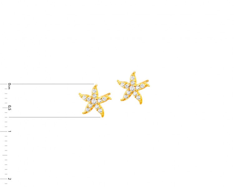 Złote kolczyki z cyrkoniami - gwiazdy