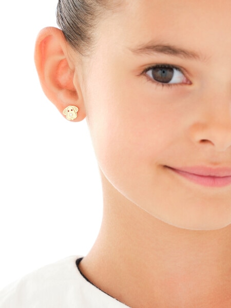 9 K Yellow Gold Earrings with Cubic Zirconia