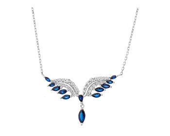 Stříbrný náhrdelník se zirkony - křídla