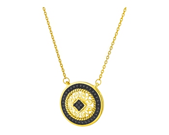 Zlatý náhrdelník s diamanty - rozeta - ryzost 585