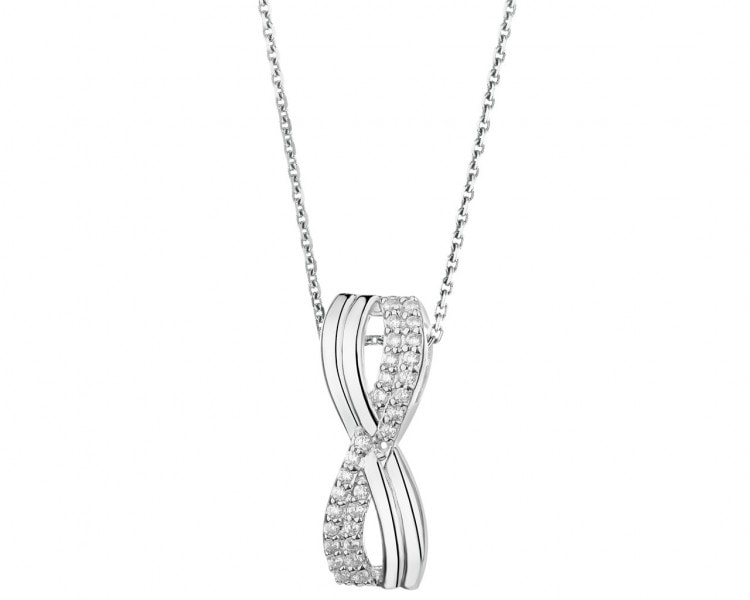 Silver pendant with zircons - infinity