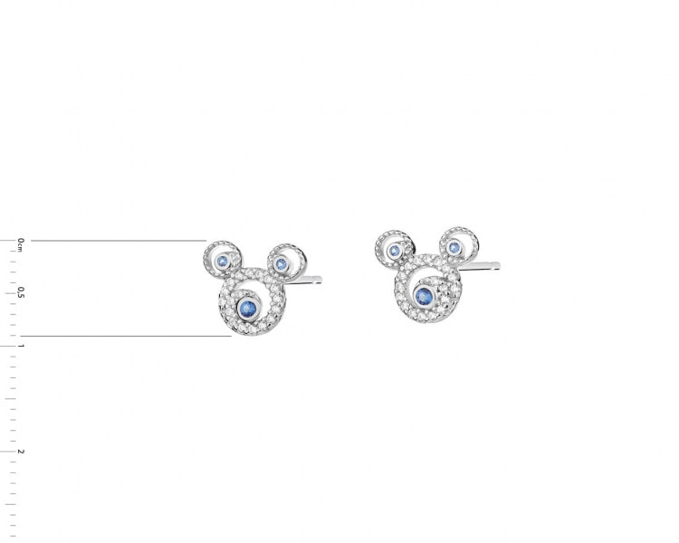 Kolczyki srebrne z cyrkoniami - Myszka Mickey, Disney