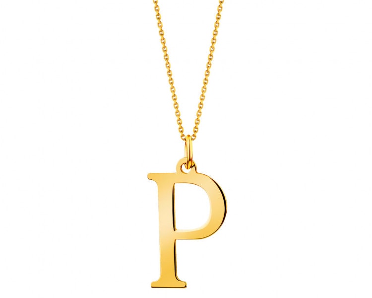 Złota zawieszka - litera P