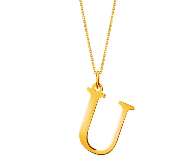 Gold pendant - letter U
