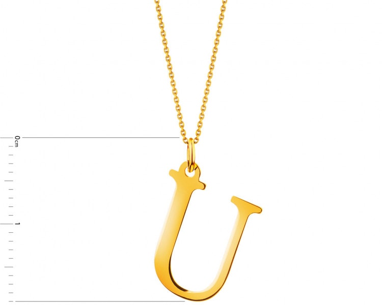 Gold pendant - letter U